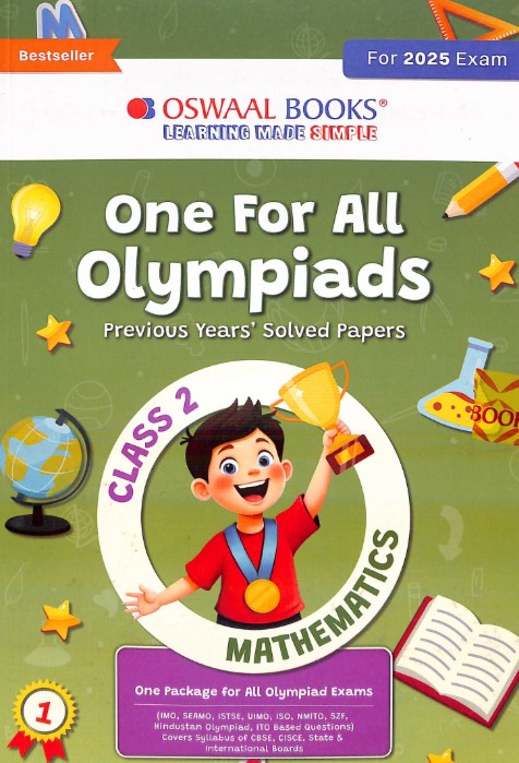 Oswaal One for All Olympiads Previous Year Solved Papers |  Class 2 Mathematics  | For 2025 Exam